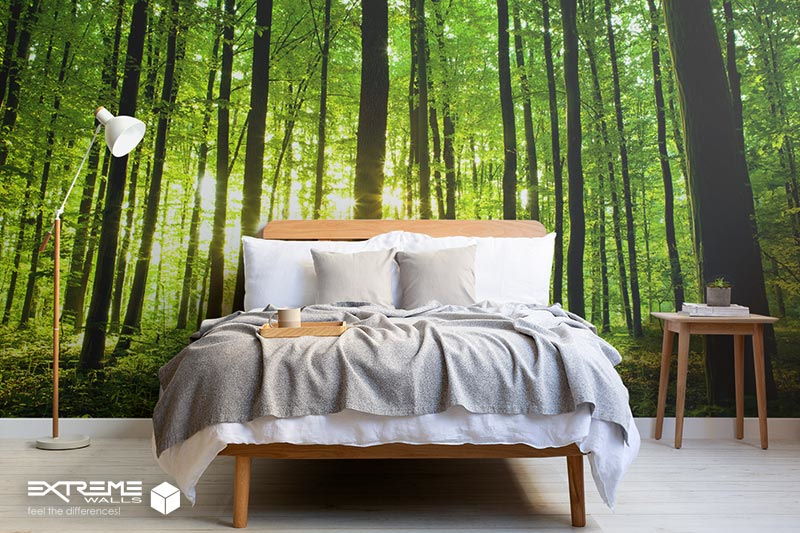 کاغذ دیواری طرح جنگل اتاق خواب