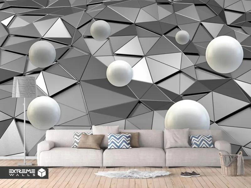 کاغذ دیواری 3بعدی طرح هندسی